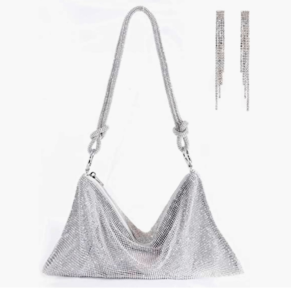 Rhinestone Purse and Earrings